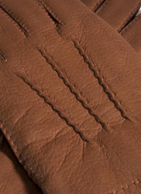 Men's Handsewn Three-Point Cashmere-Lined Deerskin Leather Gloves - Image 5