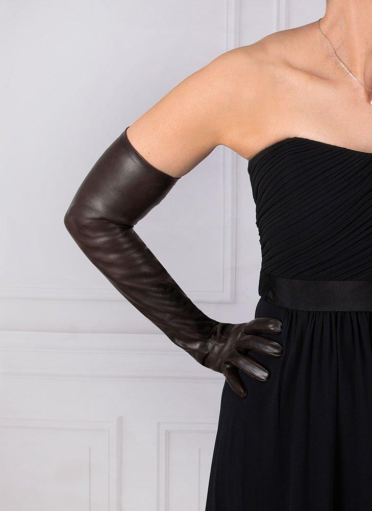 Women's Three-Point Long Opera Leather Gloves - Image 12
