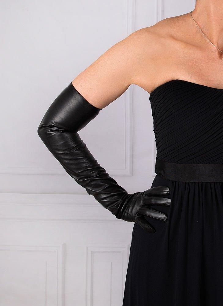 Women's Three-Point Long Opera Leather Gloves - Image 5