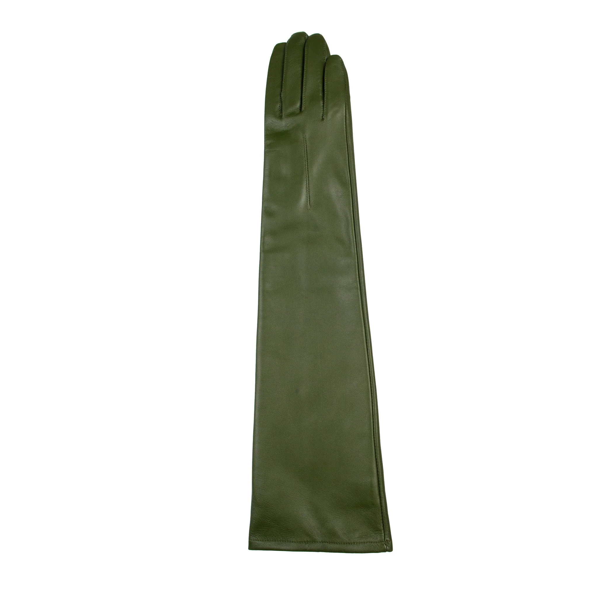 Women's Single-Point Long Above-Elbow Lined Leather Gloves - Image 90